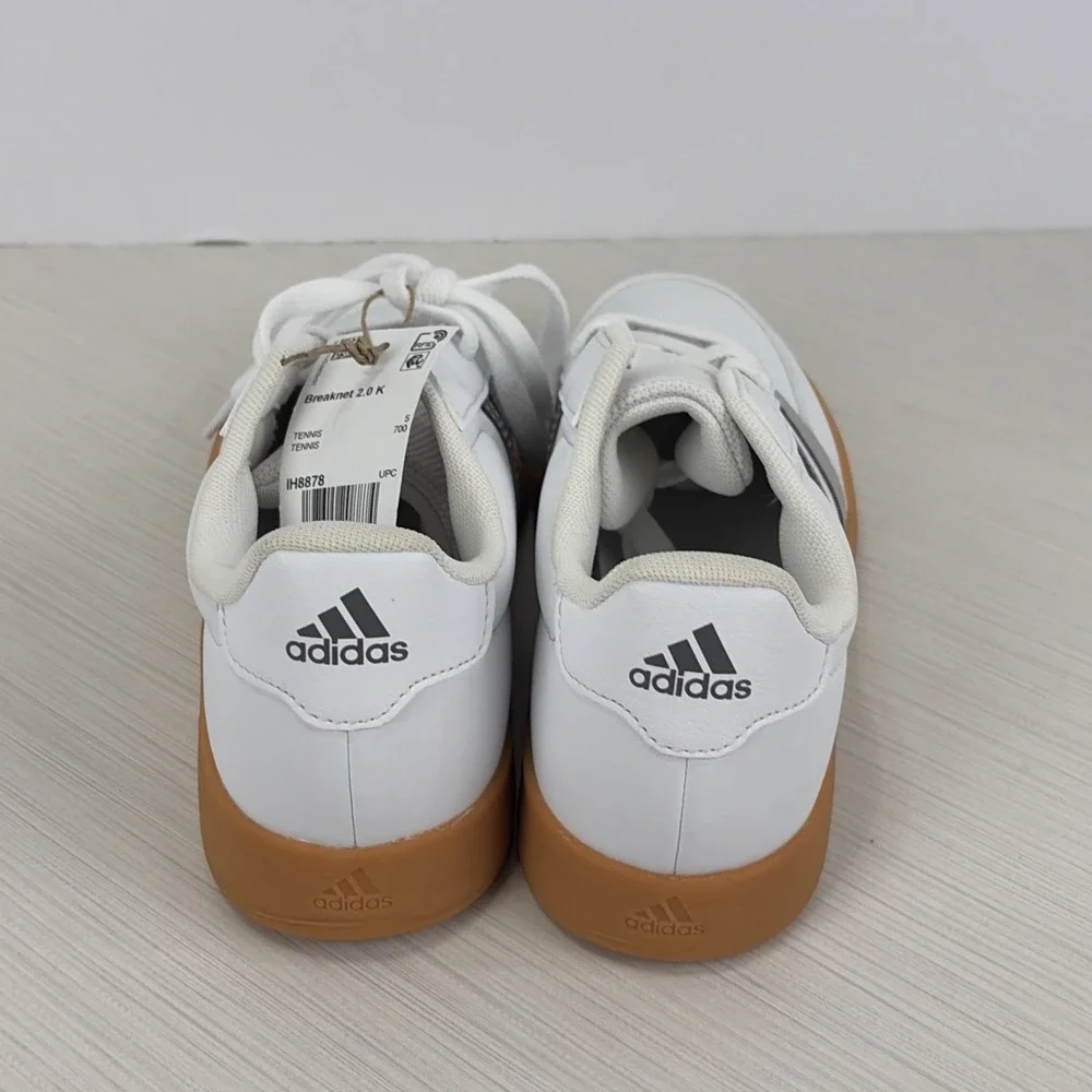 Adidas Breaknet 2.0 K Shoes Sneakers Kids Size 5.5 IH8878 White Gray NEW - Picture 5 of 8